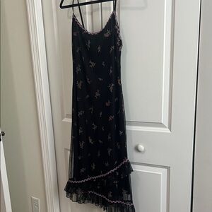 Betty Johnson, black and lavender dress